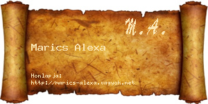 Marics Alexa névjegykártya